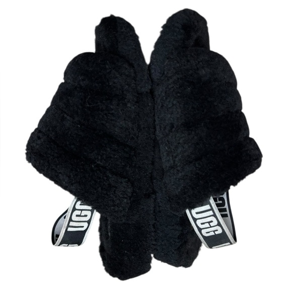 UGG Fluff Yeah Black Slipper Slide Sz 8 - Picture 4 of 8